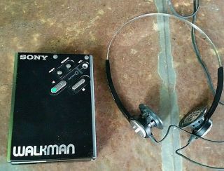 Old Vtg Sony Walkman Stereo Cassette Player Wm - 5 W Headphones Parts