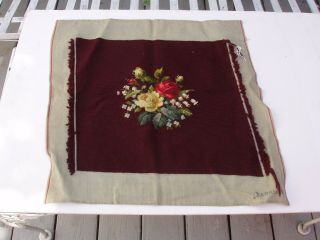 Vintage Paragon Needlepoint Tapestry Preworked Canvas W Attempted Background