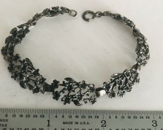 Vintage Walter Lampl Sterling Silver Cut Out Flower Bracelet