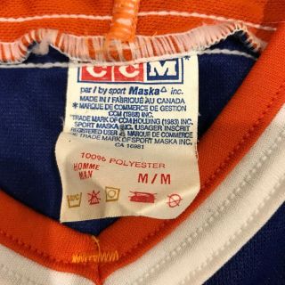 Vintage CCM Edmonton Oilers Jersey Size M Sewn On Logo 3