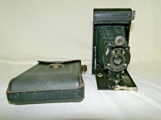 Vintage Kodak No.  2 Folding Cartridge Hawk - Eye Model B Folding Camera W/case
