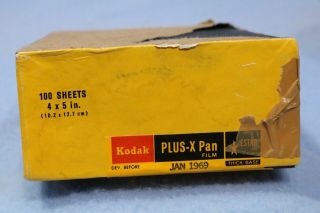 Kodak Plus - X Pan B&w Print Film 100 Sheets 4 X 5 " Expired Jan 1969
