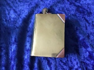 Vintage Brass Lighter In The Shape Of A Book With Copper Corners,  Trench Art?