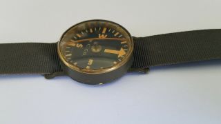 Vintage Military Survival Wrist Compass With Olive Drab Nylon Strap W.  C.  Co. 6