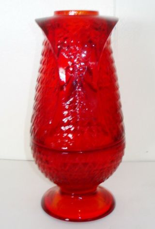 VINTAGE BIG VIKING GLASS OWL FAIRY LAMP FIGURINE RUBY RED DESIGN NR 3