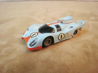 Vintage Tyco Pro Ho Slot Car Porsche 917 8 Gulf Colors