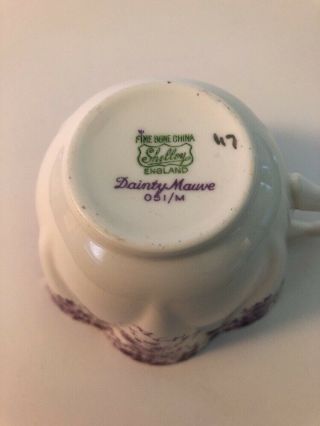 Vintage Shelley Fine Bone China “ Dainty Mauve “ Tea Cup Only England 7