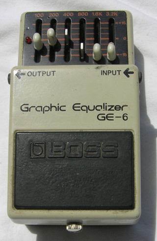 Vintage Boss Ge - 6 6 Band Equalizer Electric Guitar Effect Pedal W/ Silver Screw