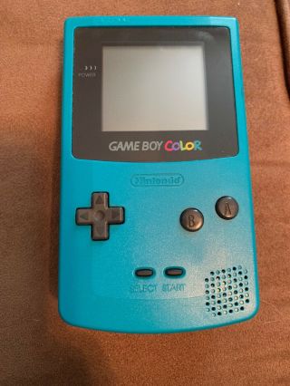 Vintage Nintendo Gameboy Color Cgb - 001 Teal Handheld Game System Buttons,