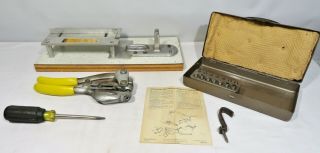 Vintage Roper Whitney Punch 5 Jr In Case W/ Base & Mounted Guide Table