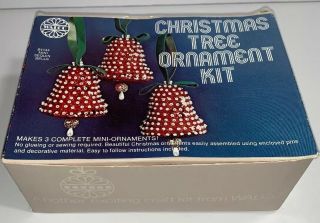 Vintage Christmas Walco Ornament Kit Mini Sequin Bells Completed