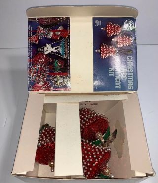 Vintage Christmas Walco Ornament Kit Mini Sequin Bells Completed 2