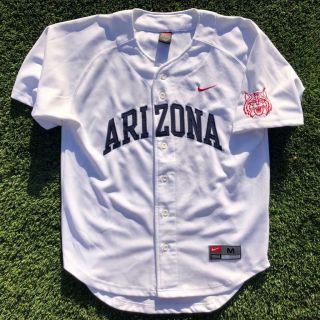 Euc Mens Vtg 90s Nike Team Arizona Wildcats College Baseball Jersey Polyester M
