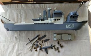 Vintage Remco Fighting Lady Battleship Large Plastic Ship Motorized Incomplete 3