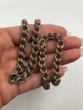 Sterling Silver Vintage 925 Italy Unique Link Chain Necklace 604