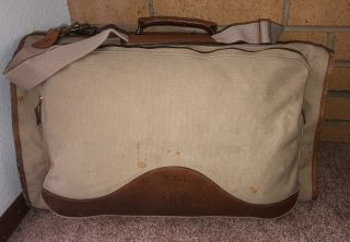 Vintage Ghurka Marley Hodgson No 83 Packet Twill Leather Garment Bag Duffle