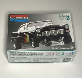 Vintage Monogram 55 Chevy Street Machine Car Model Kit 1/24 Scale 2211 1991