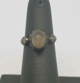 Vintage Sterling Silver And Moonstone Ring Size 5.  5