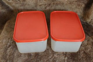 2/ Tupperware Vintage Modular Mates Container 1609 /18 Cups W/ Red Seal