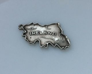 Vintage Sterling Silver Charm Map Of Ireland Signed J.  O 