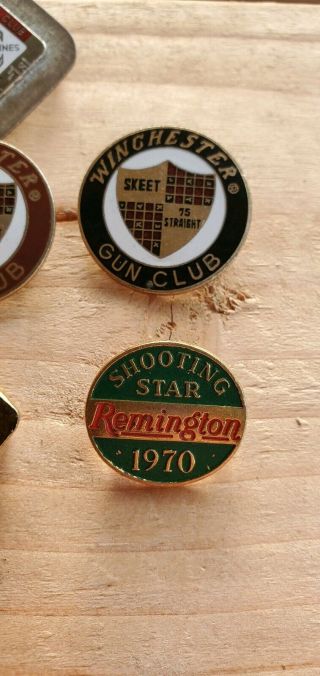 Winchester Gun Club 25 50 75 Straight 1st place Trapshooting 1970 Remington pins 4