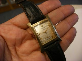 Vintage Elgin 19 Shockmaster 10k Gold Filled Wrist Watch - Unusual Dial