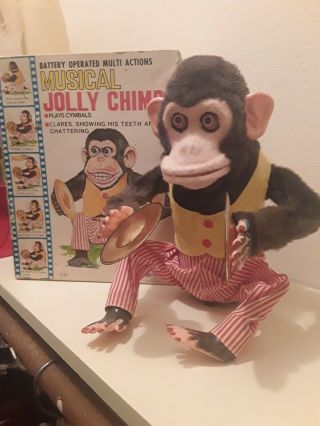 Vintage Musical Jolly Chimp With Cymbals Good Box