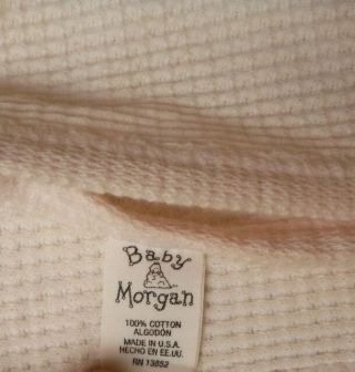 Vintage Baby Morgan Blanket 100 Cotton Thermal Receiving Lovey Blankie Usa