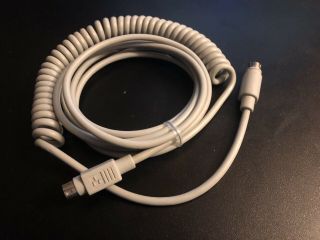 Crazy Long 10ft Coiled Apple Keyboard Cable Adb Macintosh Power Mac Desktop Bus