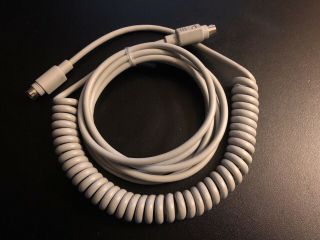 CRAZY LONG 10ft Coiled Apple Keyboard Cable ADB Macintosh Power Mac Desktop Bus 2