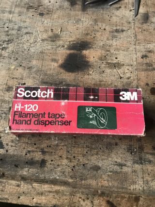 Vintage Filament Tape Hand Dispenser Scotch Model H - 120 Professional Steel Usa
