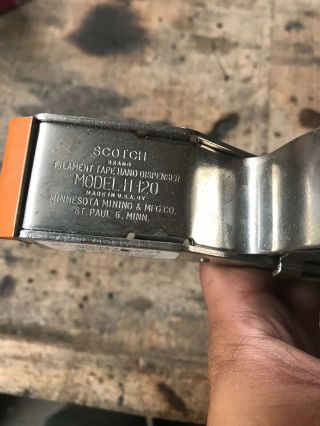 Vintage Filament Tape Hand Dispenser Scotch Model H - 120 Professional Steel USA 8