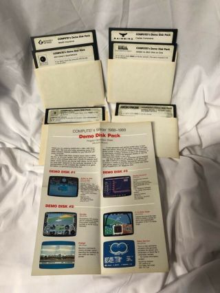 Htf Vintage Ibm Computer 1988 - 1989 Game Demo Disk Pack 5 1/4 Floppy - Pirates.