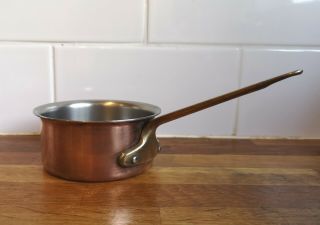 French Vintage Small Heavy Copper 4 " Saucepan Pan