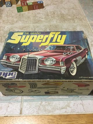 Vintage Mpc The Grand Superfly “partial Build” Model Car Kit 1/25