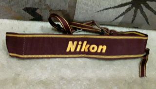 Vintage Nikon Slr Dslr Shoulder Strap Maroon,  Yellow