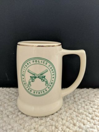 Vintage United States Army Military Police Corps Porcelain Mug -