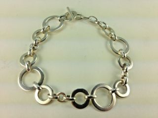 Vintage Modernist Sterling Silver Circle Bracelet