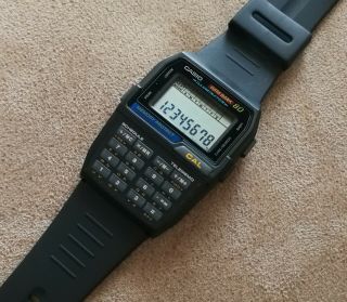 vintage casio dbc - 80 calculator databank telememo alarm chrono lcd watch qw - 1486 3