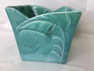 KT&K Knowles Taylor Vintage 1930s Art Deco Pottery Planter Vase Leaf 149 3