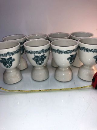 8 Vtg Carr China Co James M Shaw West Point Ny Cadet Mess Hall Egg Cups