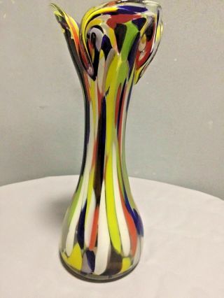 Vintage Murano Art Glass Vase Multicolor Mundgeblasen echt handarbeit 2