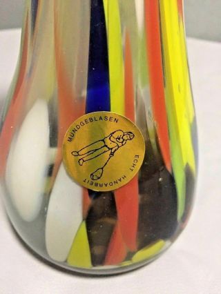 Vintage Murano Art Glass Vase Multicolor Mundgeblasen echt handarbeit 3