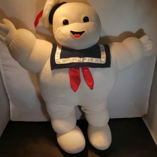 Vintage 1986 Ghostbusters 15 " Stay - Puff Marshmallow Man Ghost Plush Toy - Glows A,