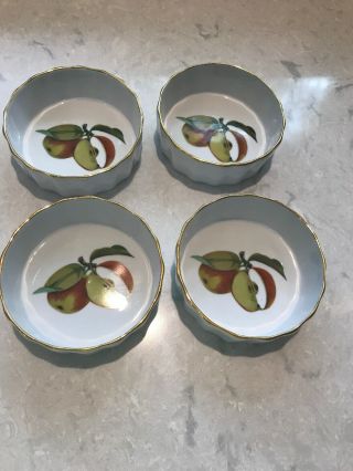 Vintage Royal Worcester Evesham Gold 10 - 4 " Individual Quiche Dishes