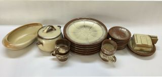 Vintage Frankoma Desert Gold Wagon Wheel Pottery Set You Get It All