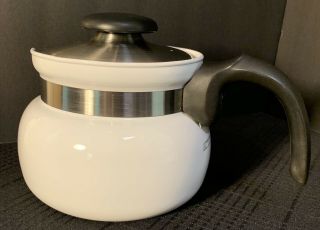 Vintage Corning Ware P - 168 White 8 Cup Teapot Tea Pot Stove Top Coffee