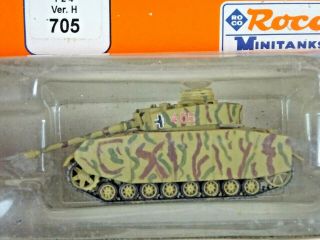 Vintage Roco Minitanks 1:87 Ho Scale German Panzer 4 Version H 705 Battle Tank