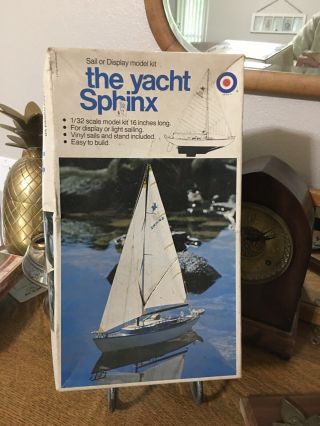 Vtg The Yacht Sphinx - Complete Entex 1/32 Scale Yacht Model Kit