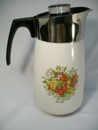 VINTAGE CORNING WARE P - 149 SPICE OF LIFE 10 CUP RANGE TOP COFFEE POT 2